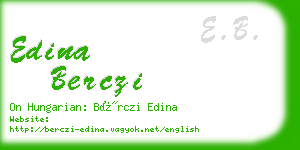 edina berczi business card